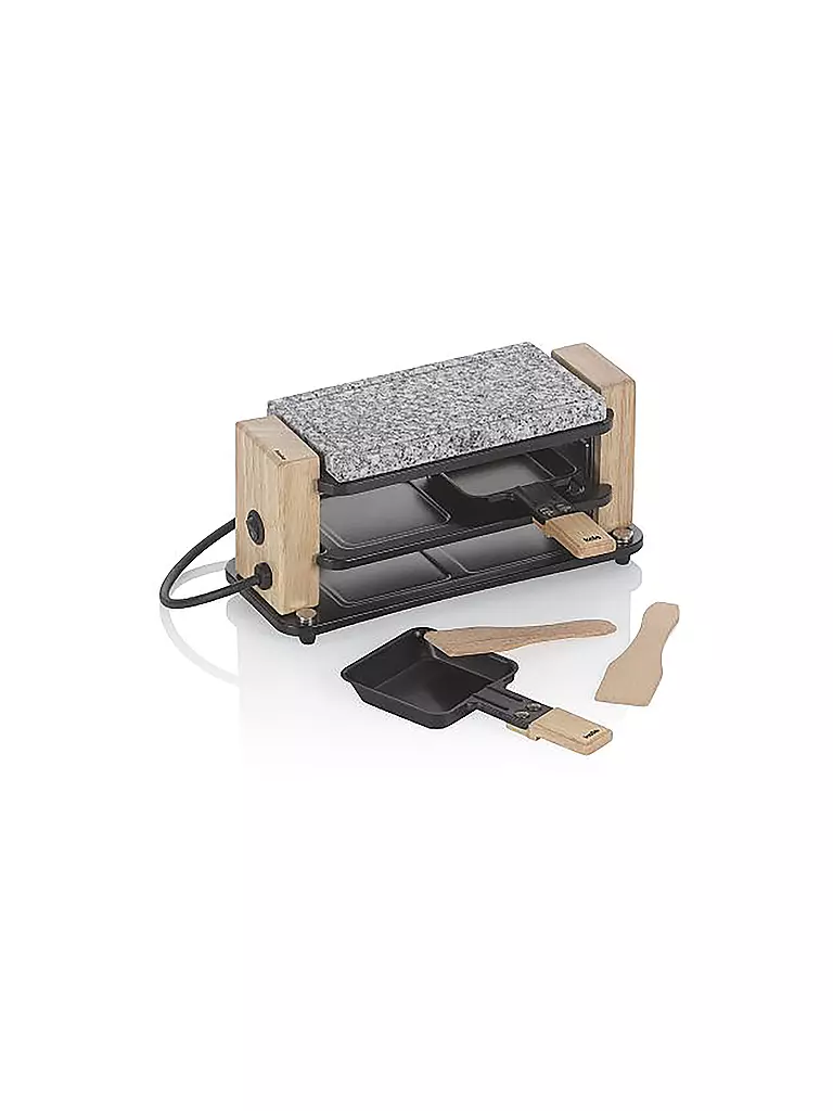KELA | Raclette Hot Stone BEDRETTO para 2 personas Granito / Madera | Gris