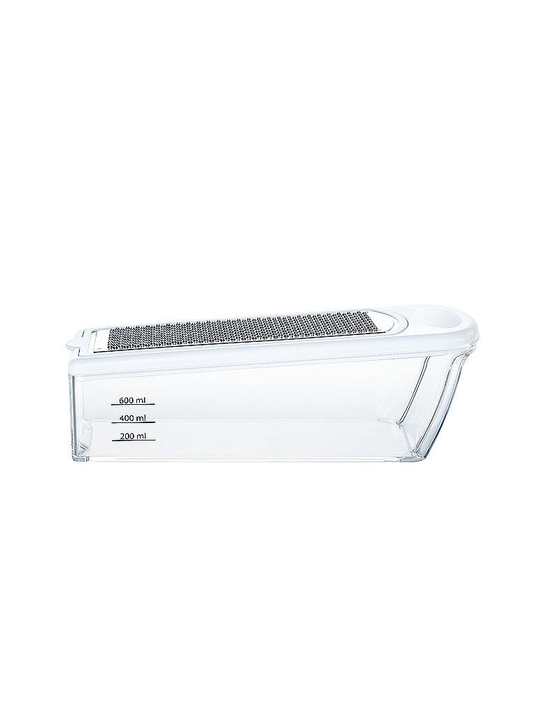 Rallador universal con 4 insertos transparente blanco / acero inoxidable transparente