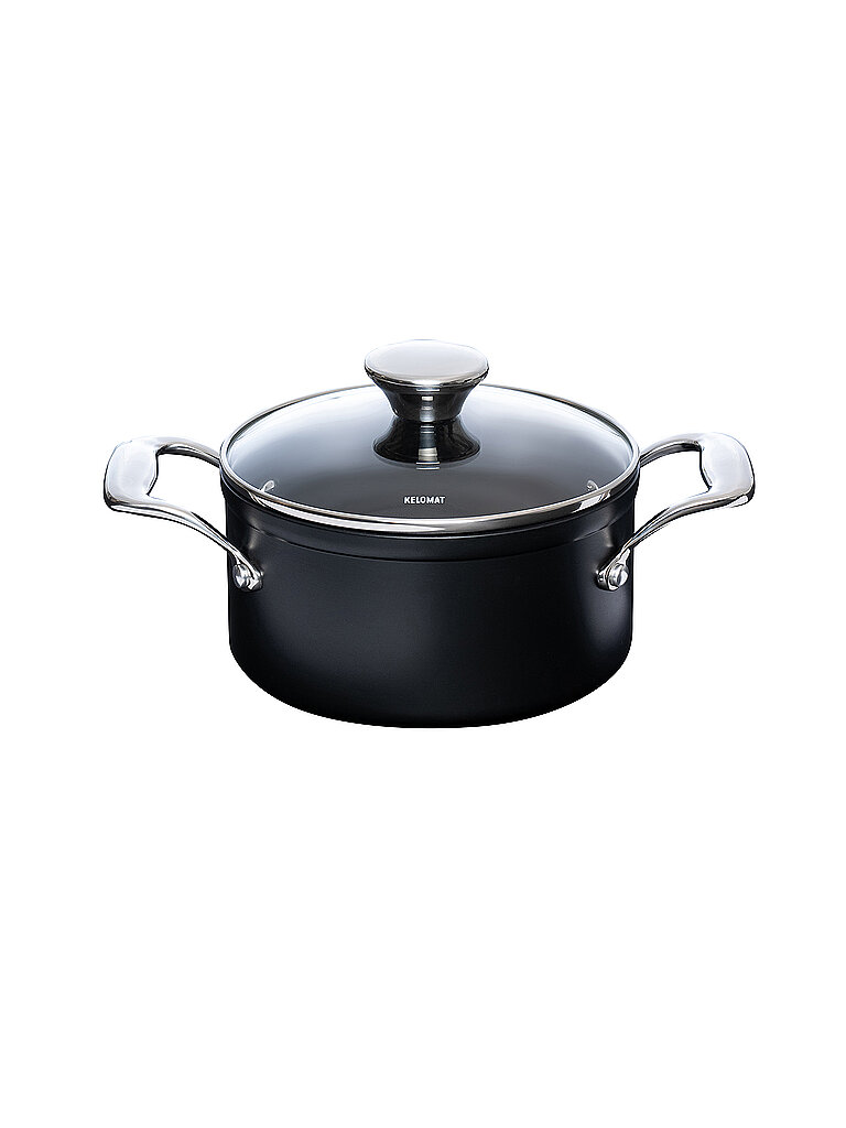 Cacerola para carne con tapa de vidrio 16cm/1,6l NUOVO Cerámica/Antiadherente negro
