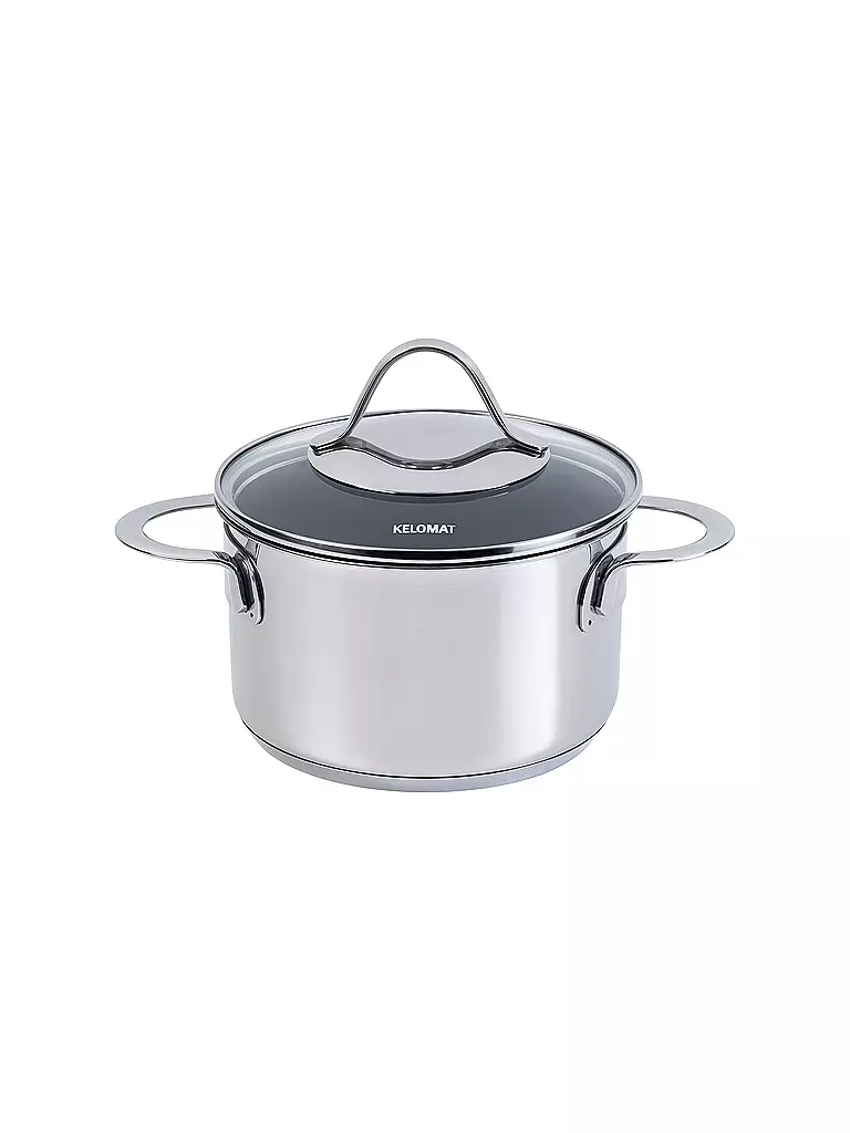 KELOMAT | Cacerola para carne 16cm / 1,9l Perfekt Acero inoxidable Antiadherente | Plata