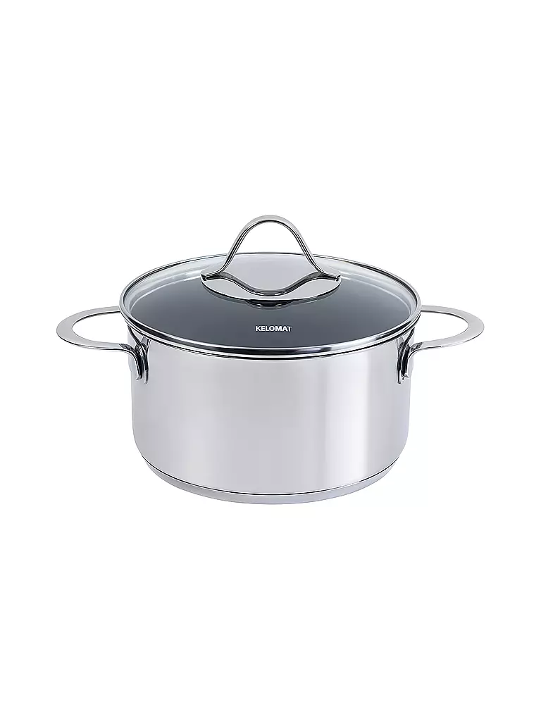 KELOMAT | Cacerola para carne 20cm / 3,3l Perfekt Acero inoxidable Antiadherente | Plata