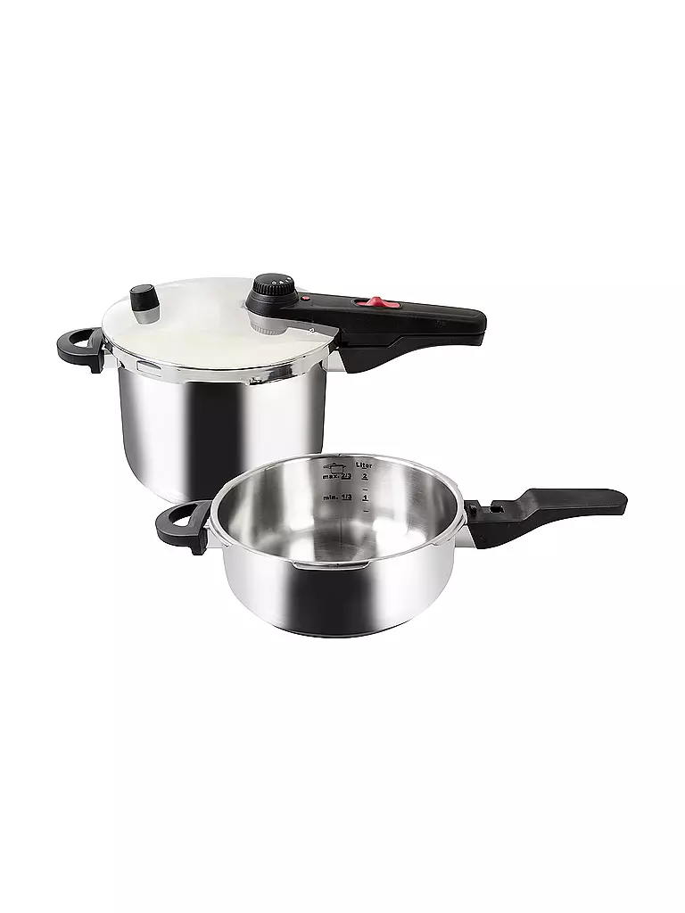 KELOMAT | Juego de olla a presión Alfa 22cm 6l INDUCCIÓN | Plata