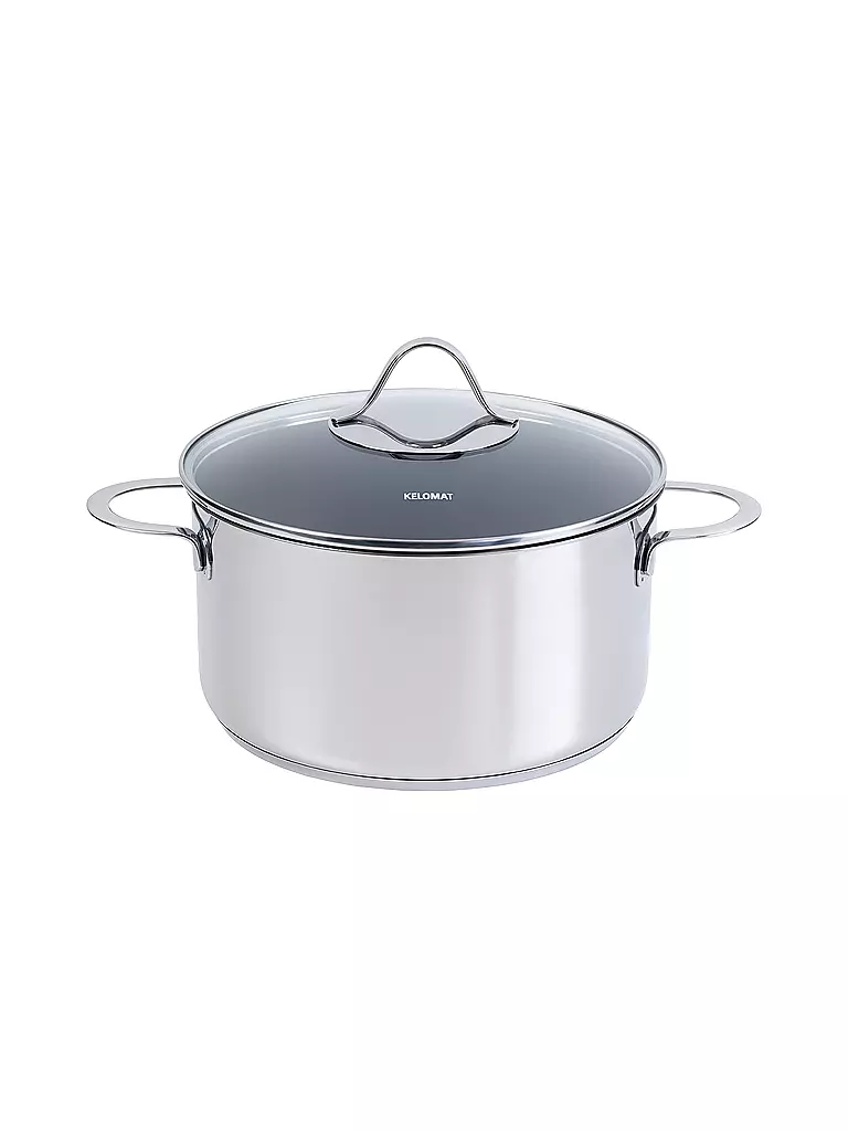 KELOMAT | Olla para carne 24cm / 5,7l Perfekt Acero inoxidable Antiadherente | Plata