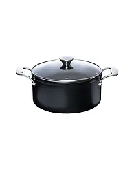 KELOMAT | Olla para carne con tapa de vidrio 24cm/5,0l NUOVO Cerámica/Antiadherente | Negro