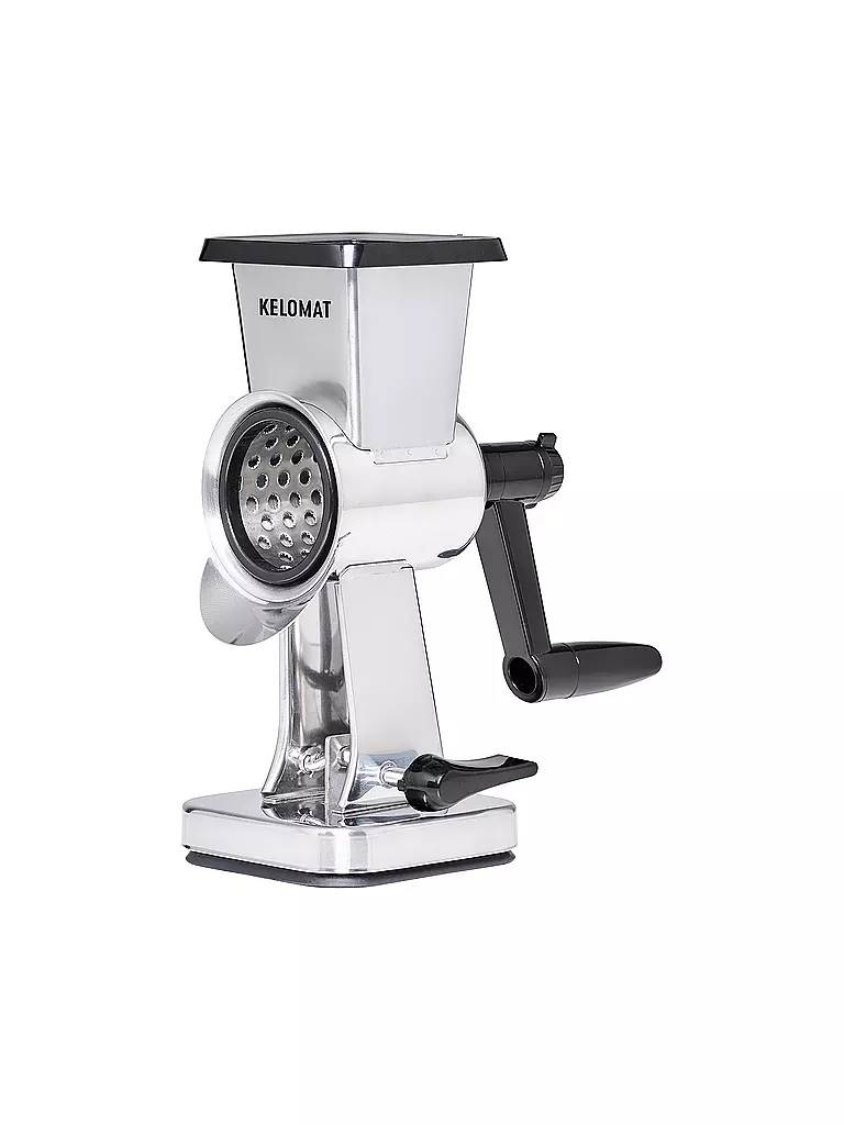 KELOMAT | Rallador de nueces y verduras de acero inoxidable con 3 tambores | Plata