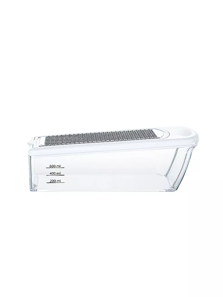 KELOMAT | Rallador universal con 4 insertos transparente blanco / acero inoxidable | Transparente