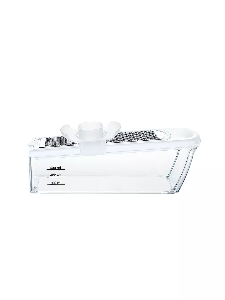 KELOMAT | Rallador universal con 4 insertos transparente blanco / acero inoxidable | Transparente