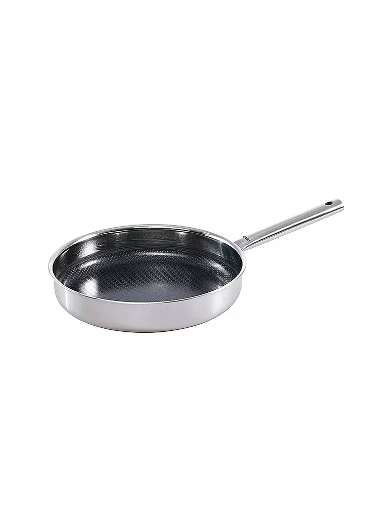 KELOMAT | Sartén de 24cm PRIME de acero inoxidable con estructura de panal | Plata