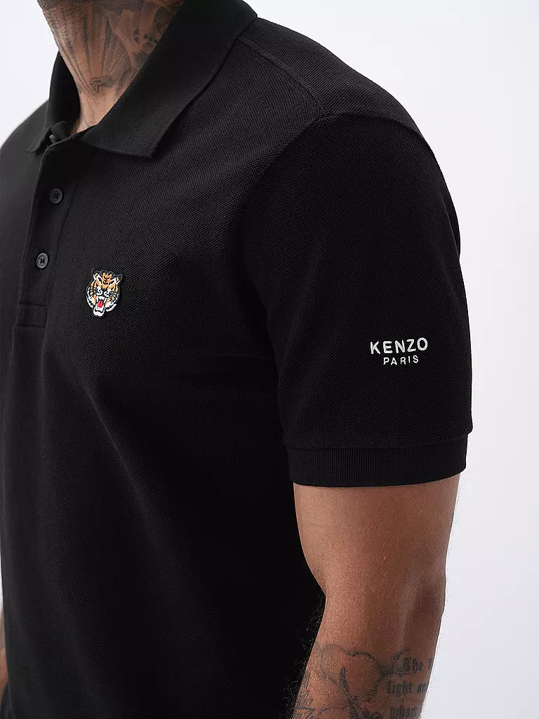 KENZO | Poloshirt LUCKY TIGER Slim Fit | Negro