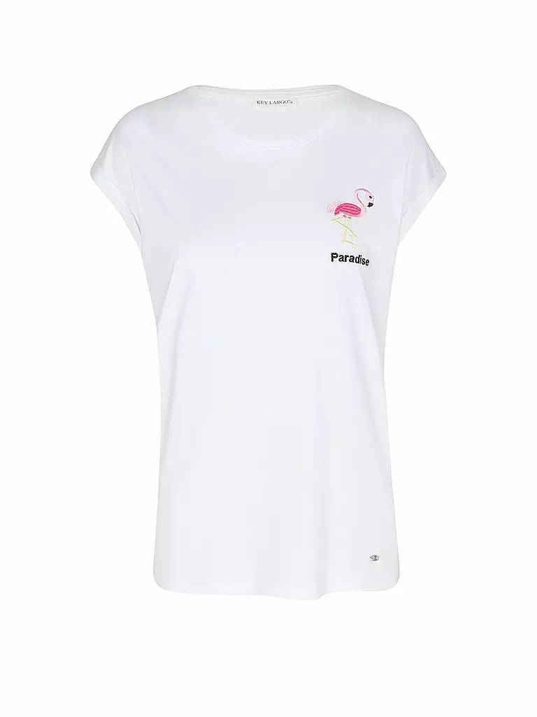KEY LARGO | Camiseta FLAMINGO | Blanco