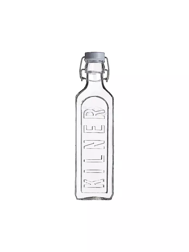 KILNER | Botella de vidrio con cierre de ballesta, 600 ml, vidrio cuadrado | Transparente