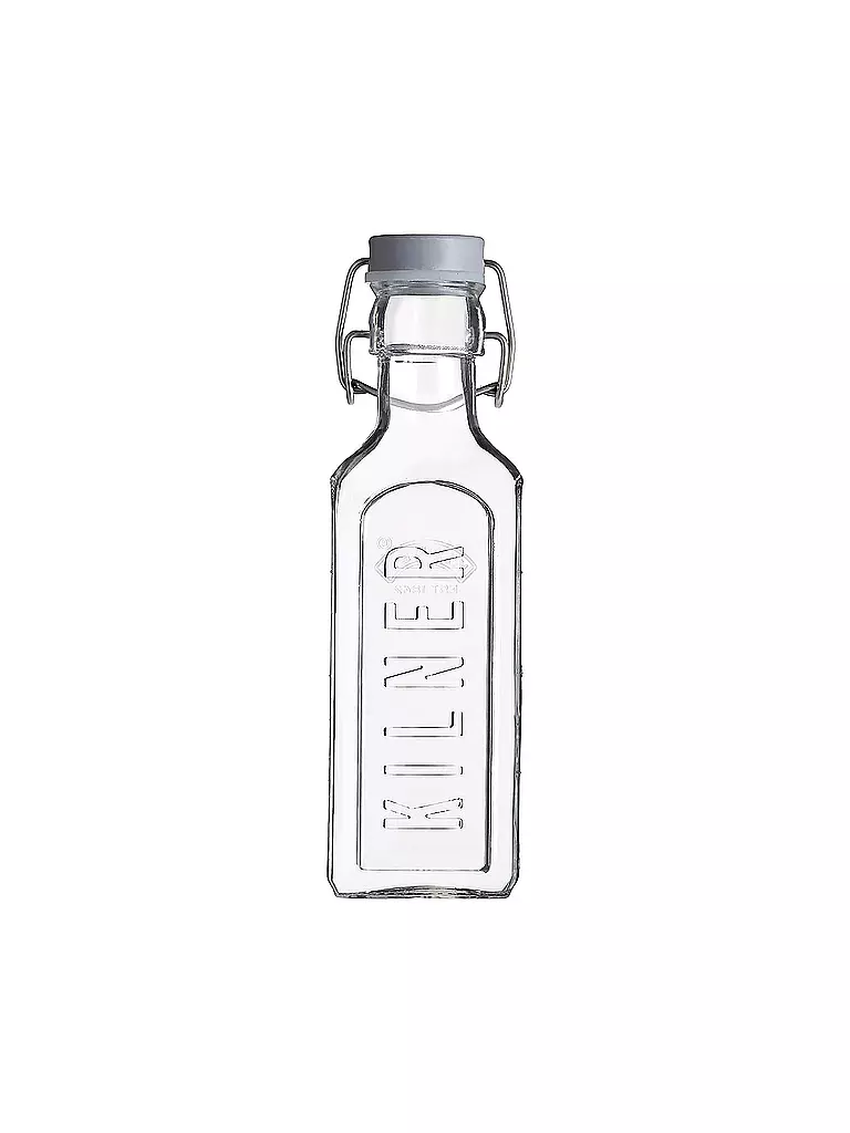 KILNER | Botella de vidrio con cierre de ballesta 300ml vidrio cuadrado | Transparente