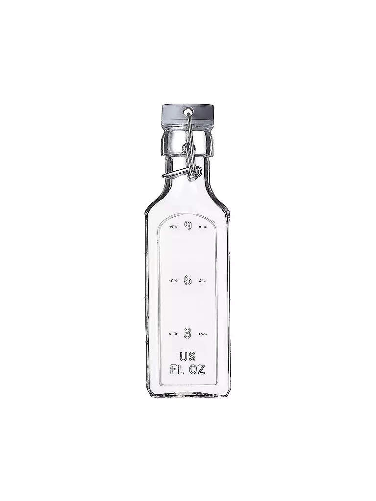 KILNER | Botella de vidrio con cierre de ballesta 300ml vidrio cuadrado | Transparente