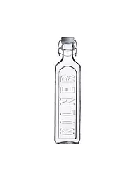 KILNER | Botella de vidrio con cierre de ballesta de 1 l, vidrio cuadrado | Transparente