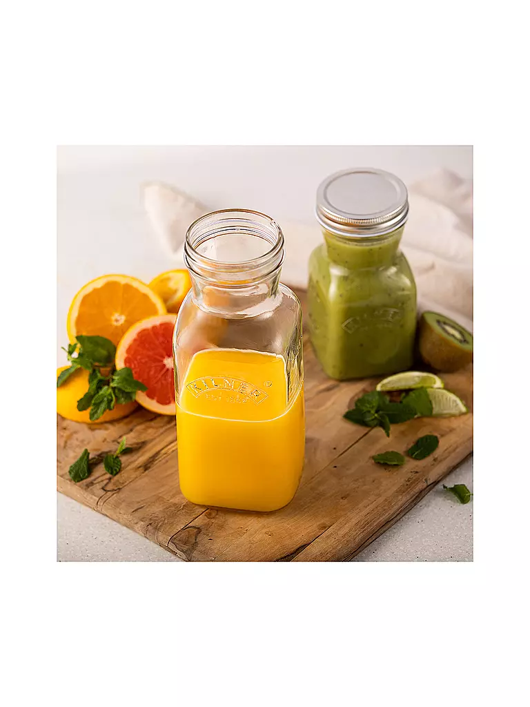 KILNER | Botella de vidrio para zumo/salsa de 500 ml | Transparente