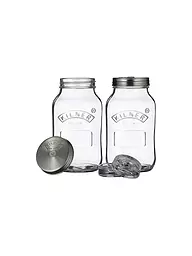 KILNER | Set de fermentación con 2 tarros de vidrio de 1 l / acero inoxidable | Transparente