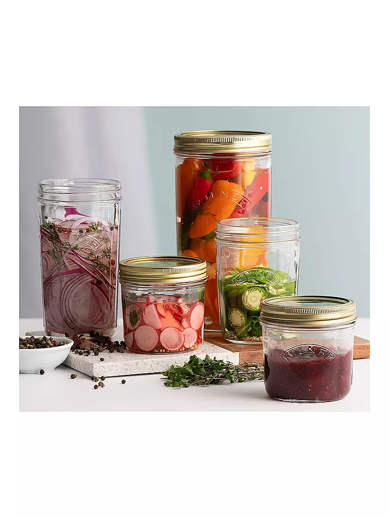 KILNER | Tarro de conservas de boca ancha de 200 ml, vidrio/metal | Transparente