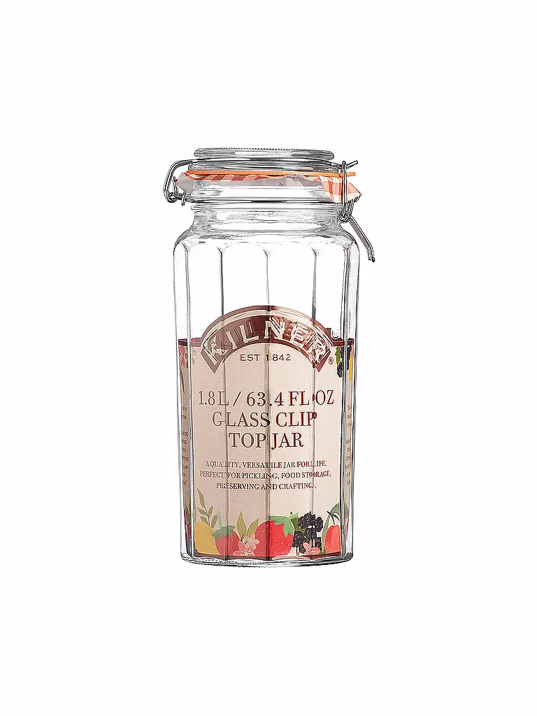 KILNER | Tarro de vidrio con clip Kilner facetado de 1,8 l | 
