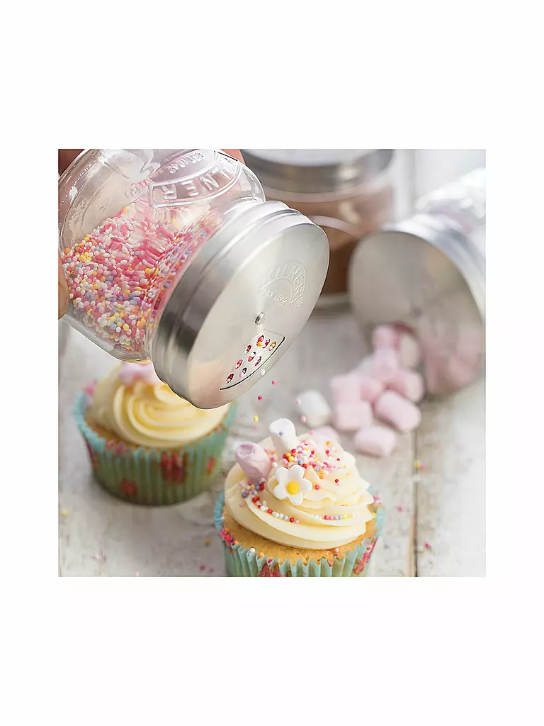 KILNER | Vaso de almacenamiento con tapa giratoria de 250 ml | Transparente