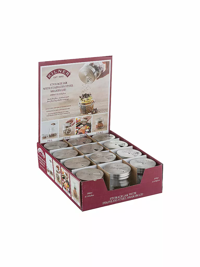 KILNER | Vaso de almacenamiento con tapa giratoria de 250 ml | 