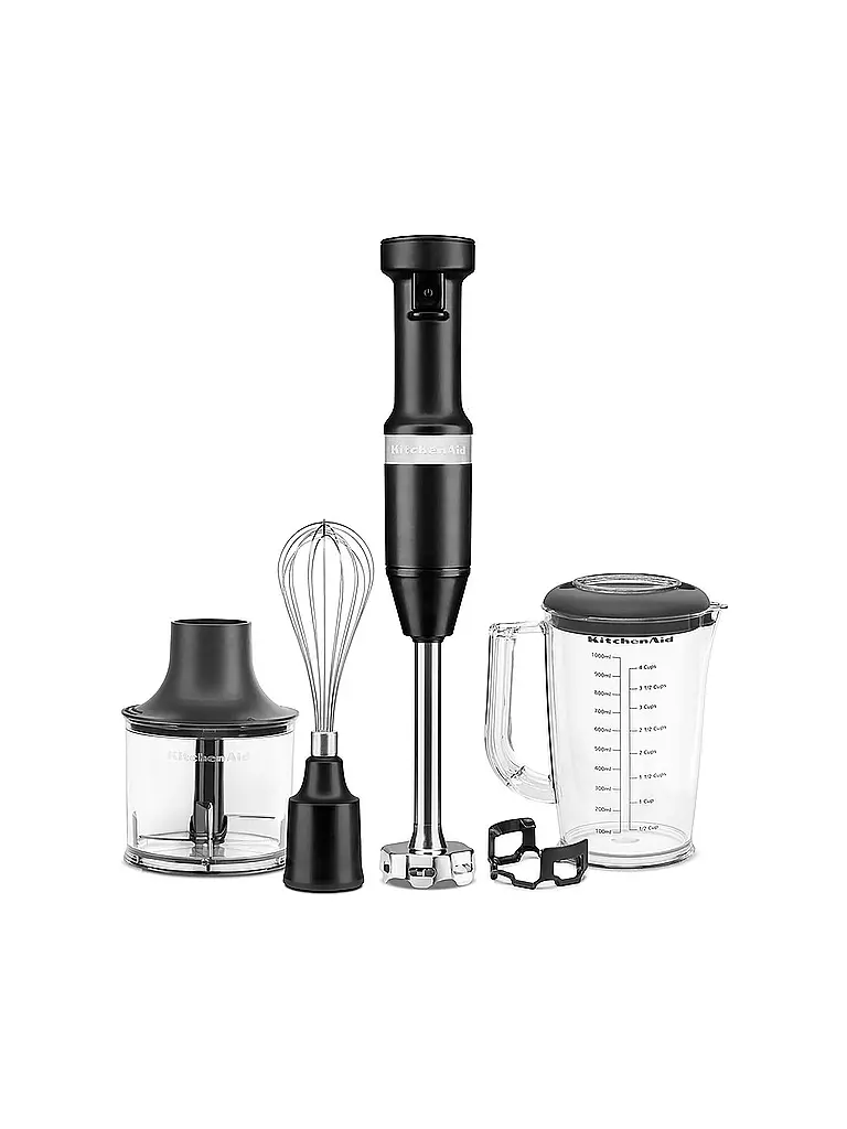 KITCHENAID | Batidora de mano con accesorios 5KHBV83EBM Negro Mate | Negro