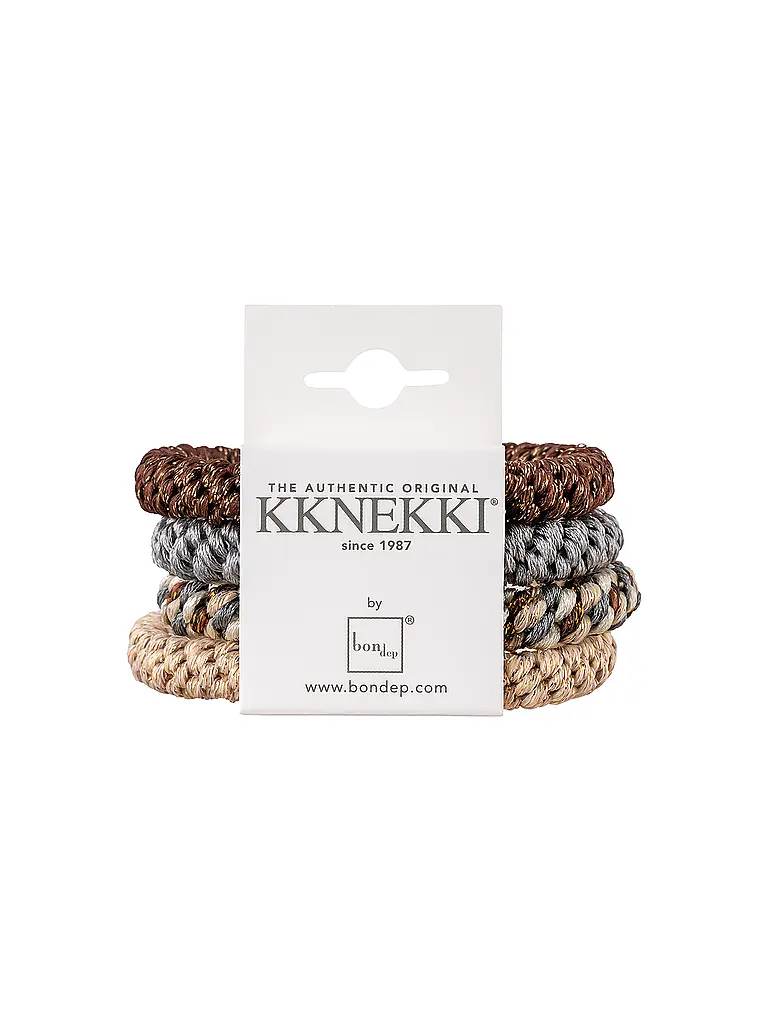 KKNEKKI | Goma de pelo paquete de 4 BUNDLE 45 | Marrón