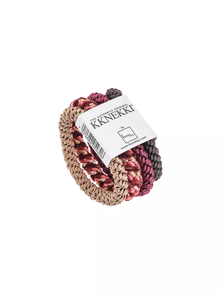 KKNEKKI | Goma para el pelo, paquete de 4, BUNDLE 31 | Rojo oscuro