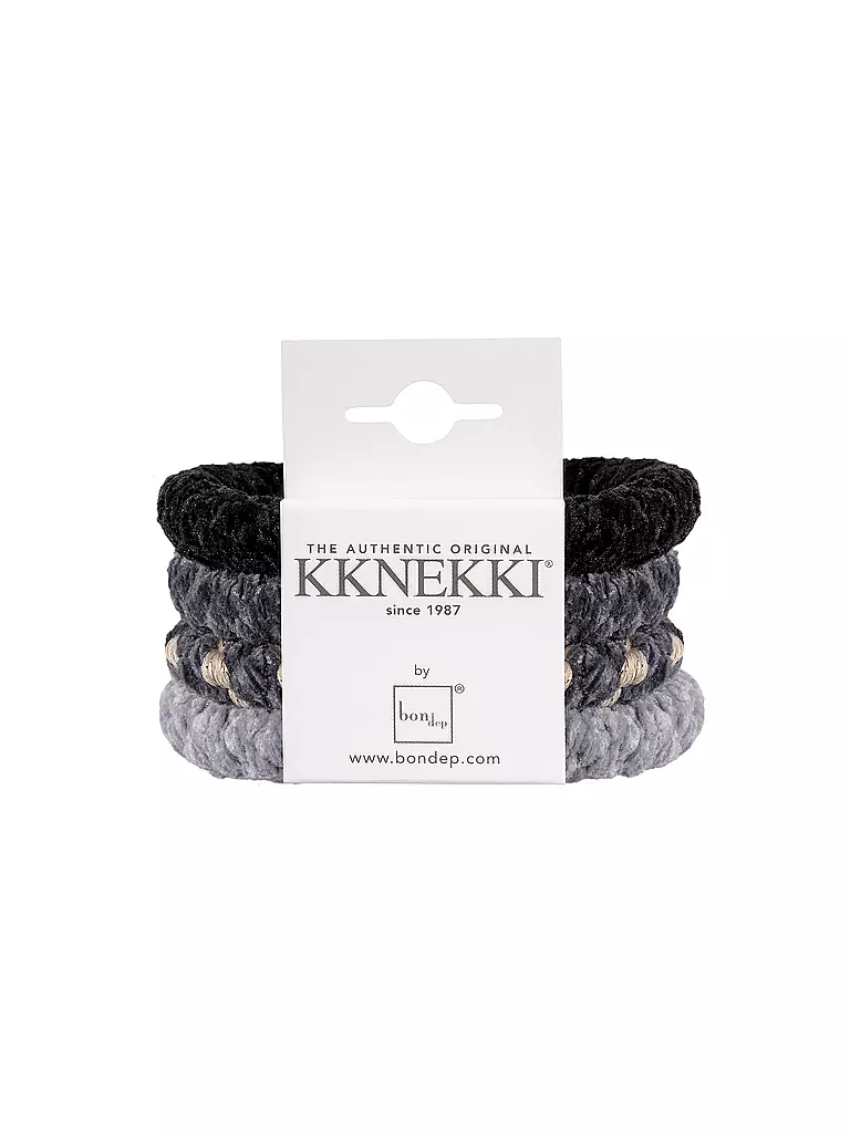 KKNEKKI | Gomas para el pelo, paquete de 4, BUNDLE 56 | Negro