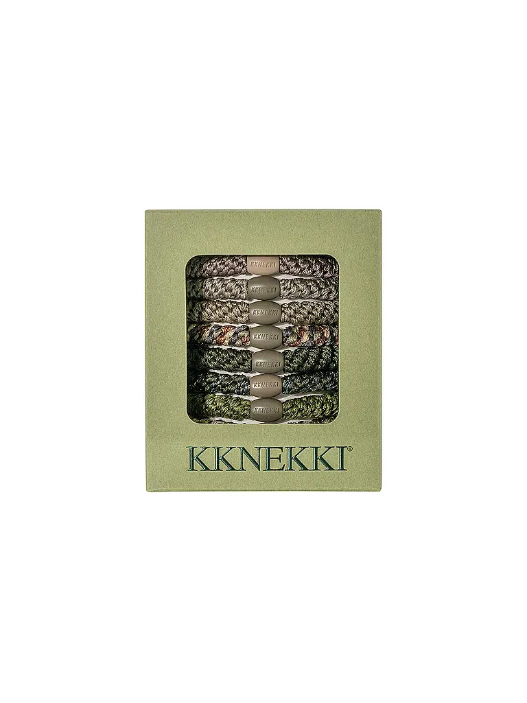 KKNEKKI | Gomas para el pelo, paquete de 8 unidades. EDICIÓN ARMY | Verde oscuro