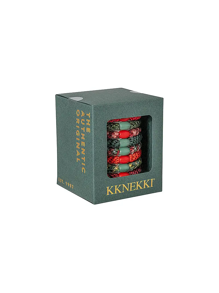 KKNEKKI | Gomas para el pelo, paquete de 8. EDICIÓN FESTIVA | Rojo