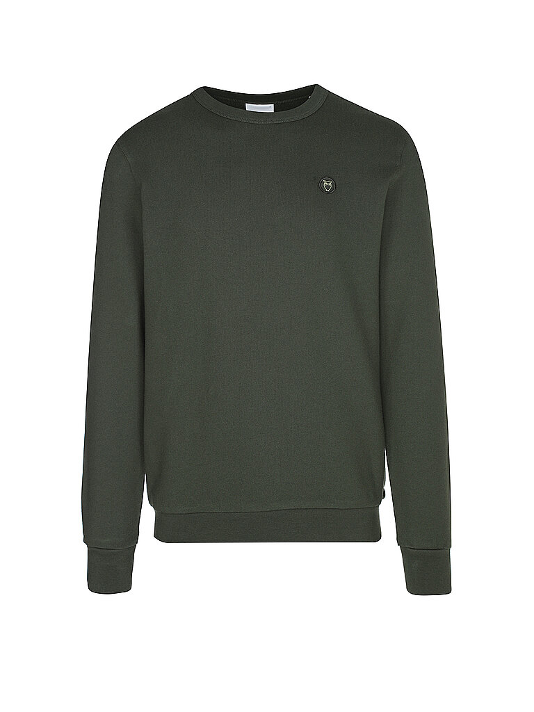 Knowledge Cotton Apparel Sweater ERIK verde oscuro