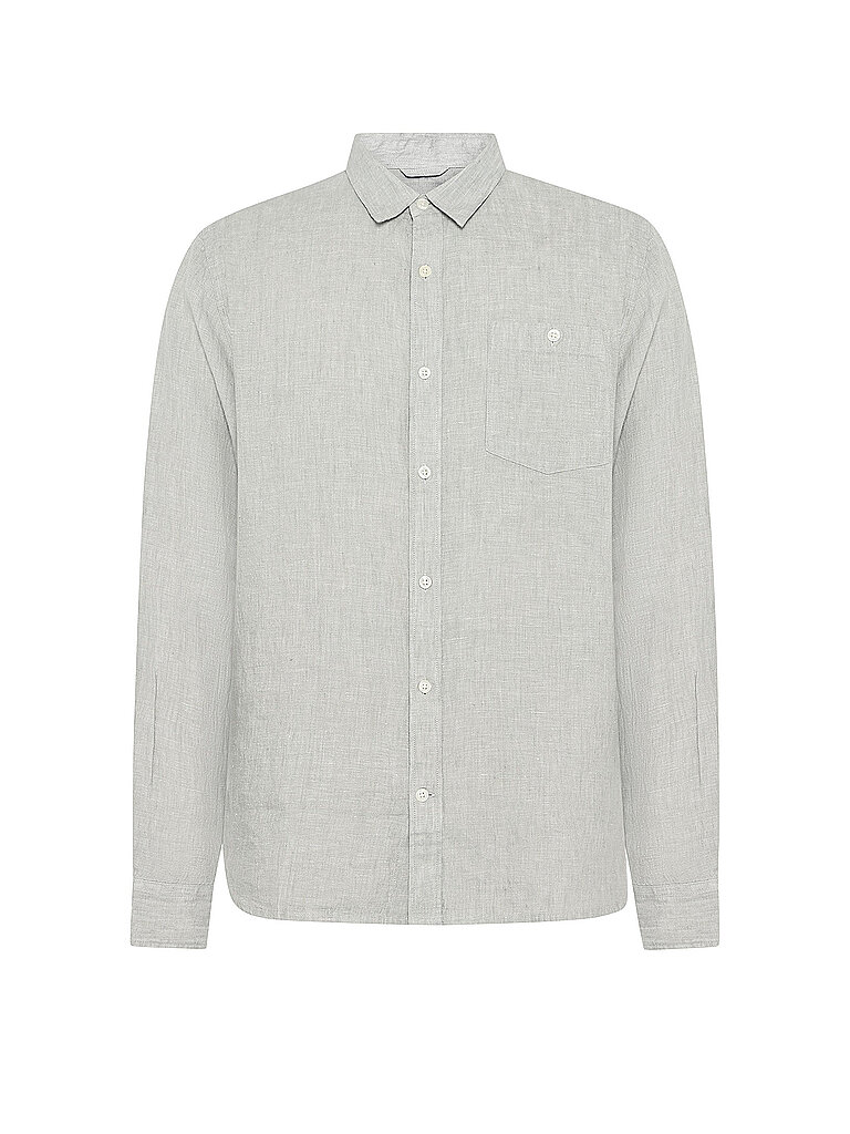 Camisa de lino gris claro M