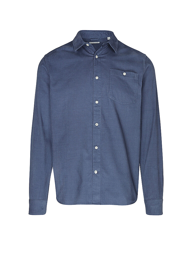 Knowledge Cotton Apparel Camisa de pana Regular Fit azul