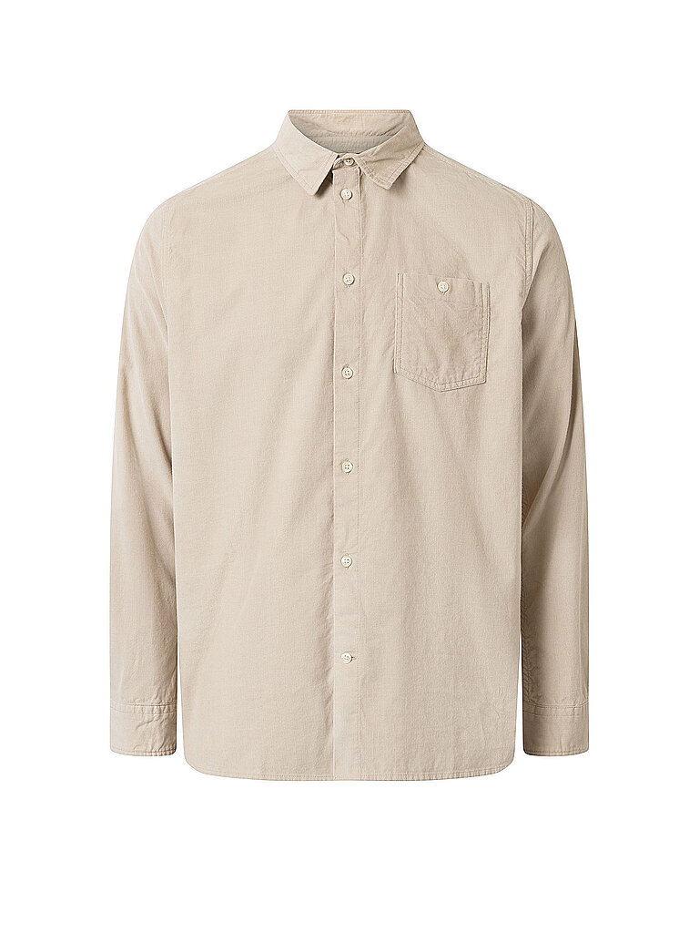 Knowledge Cotton Apparel Camisa de pana Regular Fit beige