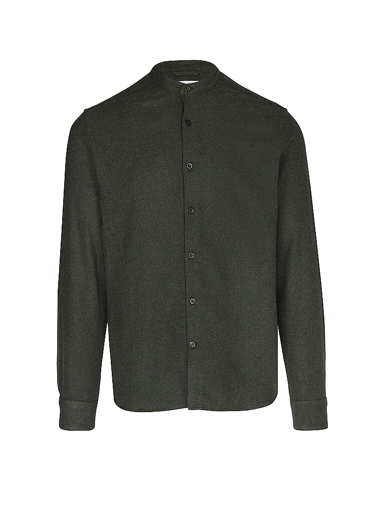 Knowledge Cotton Apparel Camisa de franela verde oscuro