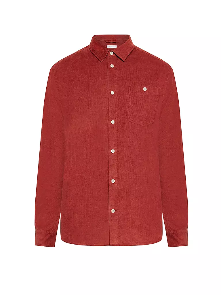 KNOWLEDGE COTTON APPAREL | Camisa de corte estándar | Rojo oscuro