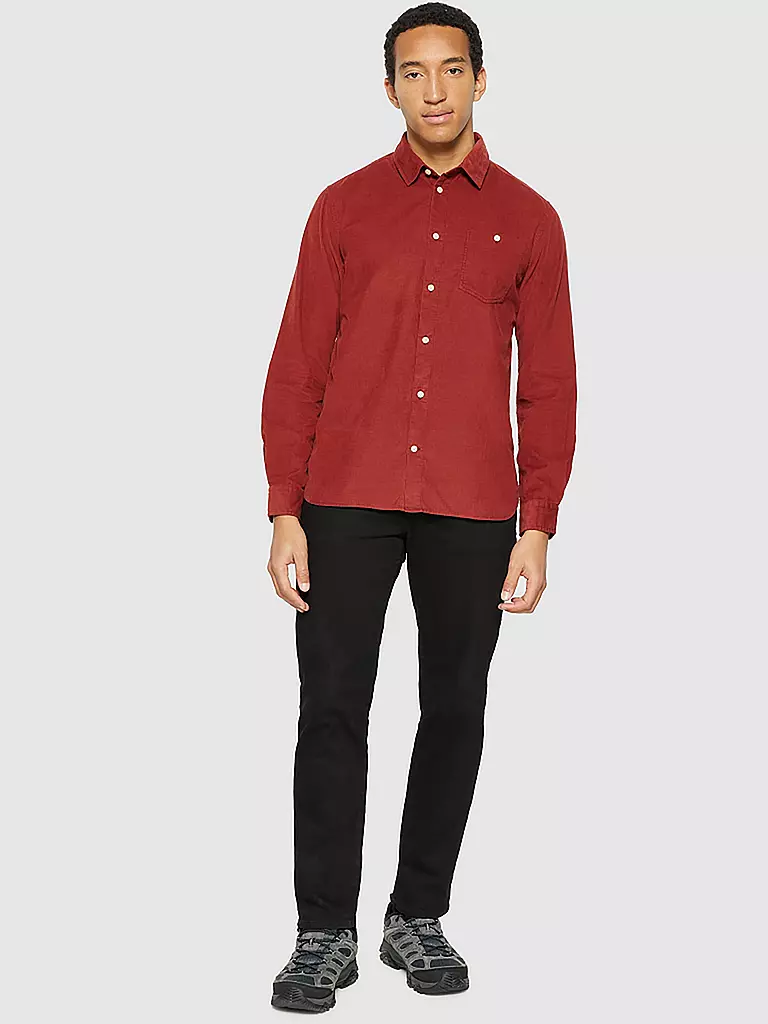 KNOWLEDGE COTTON APPAREL | Camisa de corte estándar | Rojo oscuro