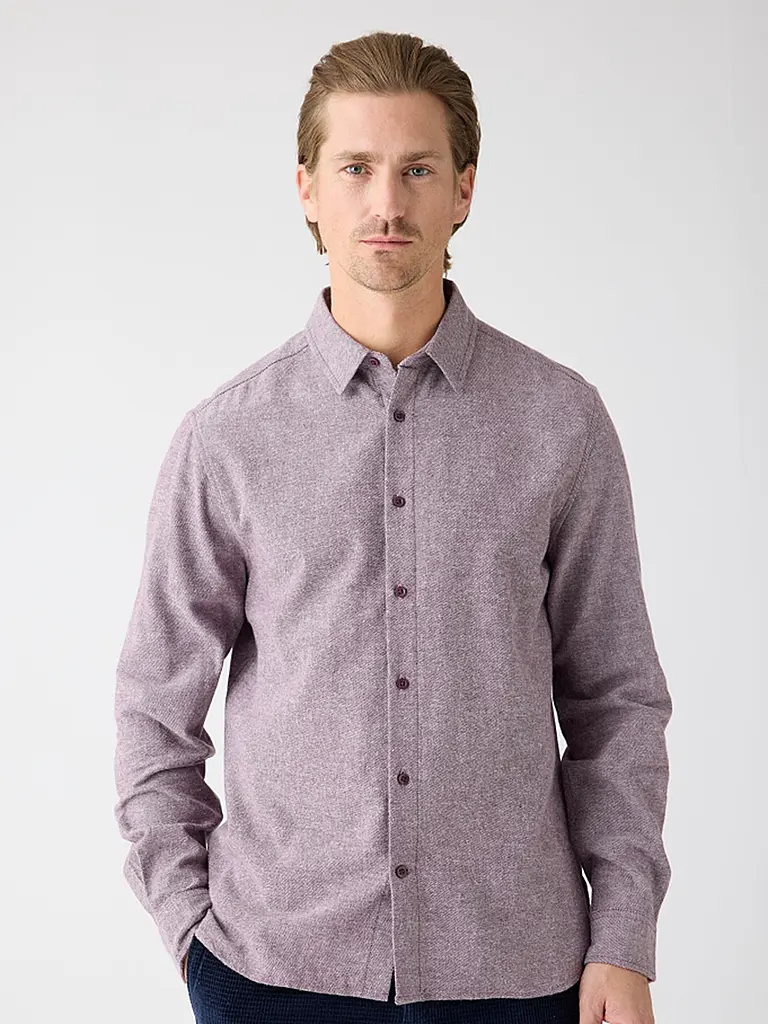 KNOWLEDGE COTTON APPAREL | Camisa de corte estándar | Rojo oscuro