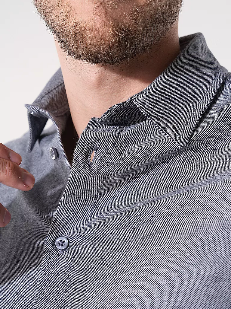 KNOWLEDGE COTTON APPAREL | Camisa de franela Slim Fit | Gris