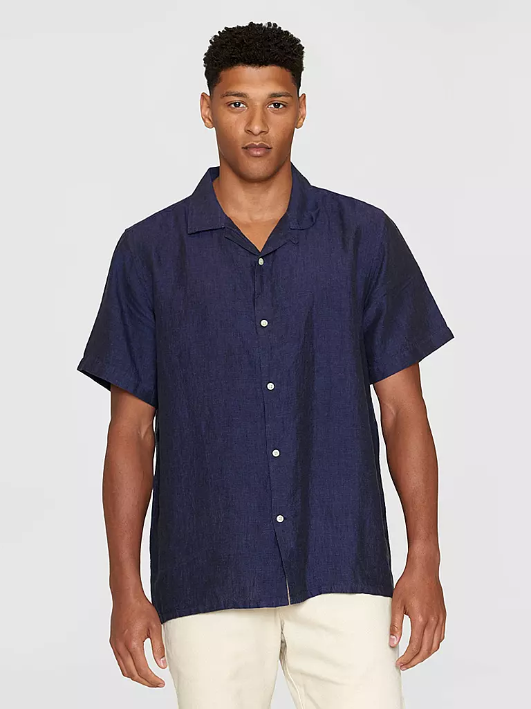 KNOWLEDGE COTTON APPAREL | Camisa de lino | Azul oscuro