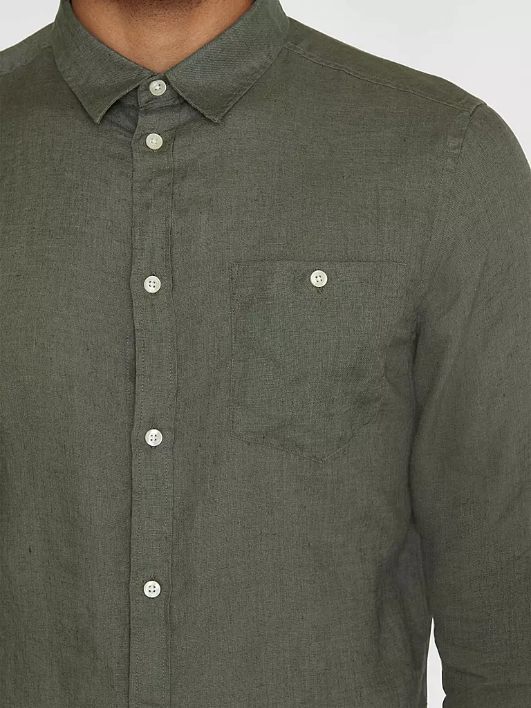 KNOWLEDGE COTTON APPAREL | Camisa de lino | Oliva