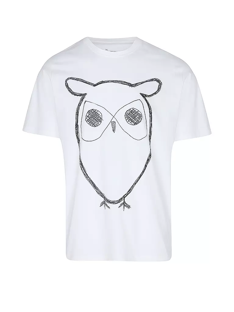KNOWLEDGE COTTON APPAREL | Camiseta BIG OWL | Blanco