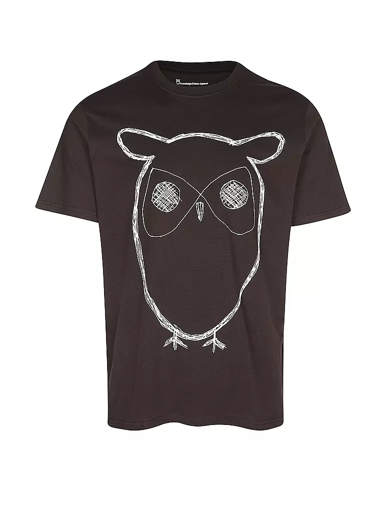 KNOWLEDGE COTTON APPAREL | Camiseta BIG OWL | Marrón