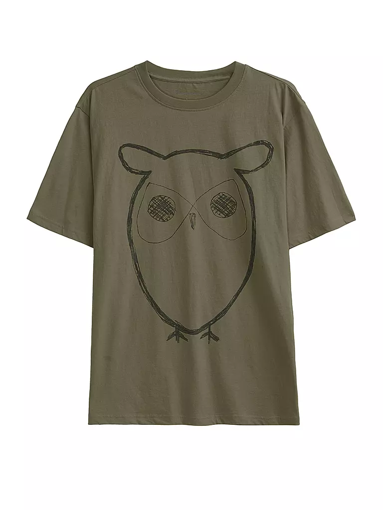KNOWLEDGE COTTON APPAREL | Camiseta BIG OWL | Oliva
