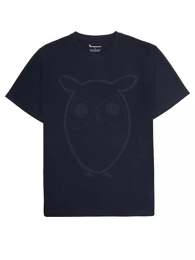 KNOWLEDGE COTTON APPAREL | Camiseta BIG OWL | Azul oscuro
