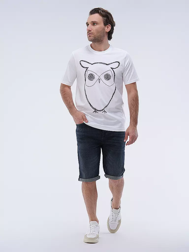 KNOWLEDGE COTTON APPAREL | Camiseta BIG OWL | Blanco