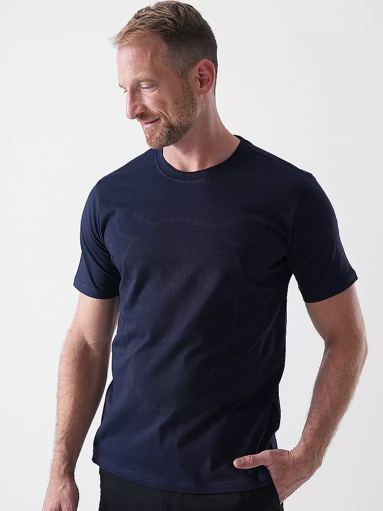 KNOWLEDGE COTTON APPAREL | Camiseta BIG OWL | Azul oscuro