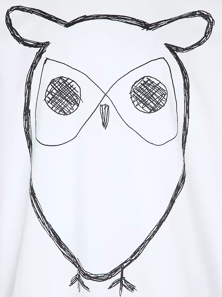 KNOWLEDGE COTTON APPAREL | Camiseta BIG OWL | Blanco
