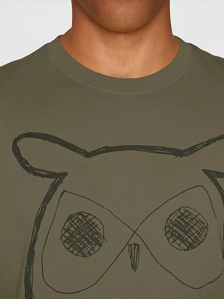 KNOWLEDGE COTTON APPAREL | Camiseta BIG OWL | Oliva