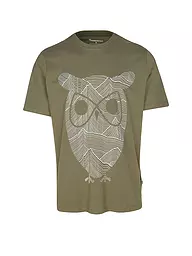 KNOWLEDGE COTTON APPAREL | Camiseta OWL LINES | Oliva
